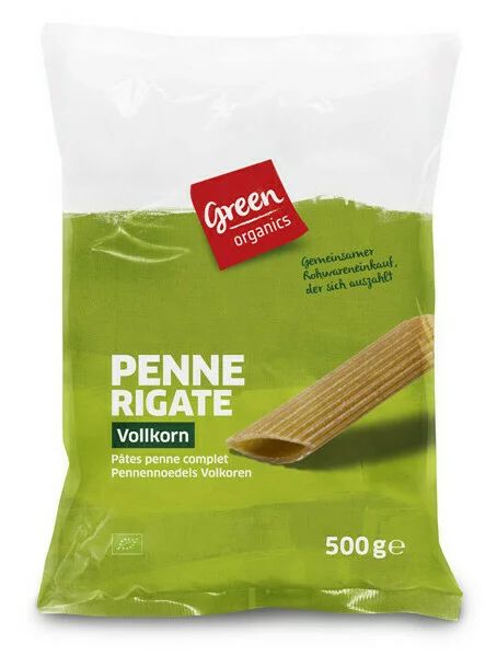 Penne din grau dur integral bio 500g Green Organics