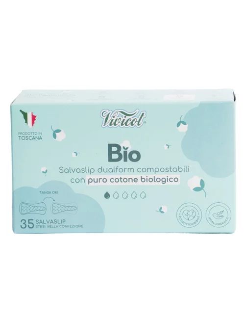 Protej slip dual form din bumbac compostabil ecologic 1 picatura 35buc Vivicot