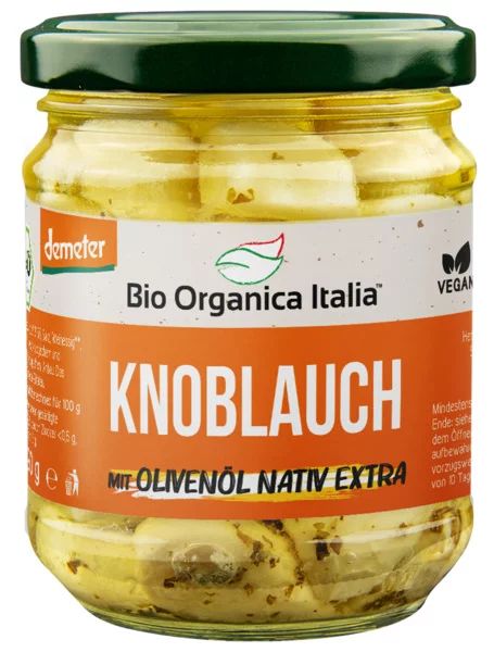 Usturoi in ulei de masline extravirgin, bio, 190g, Bio Organica Italia