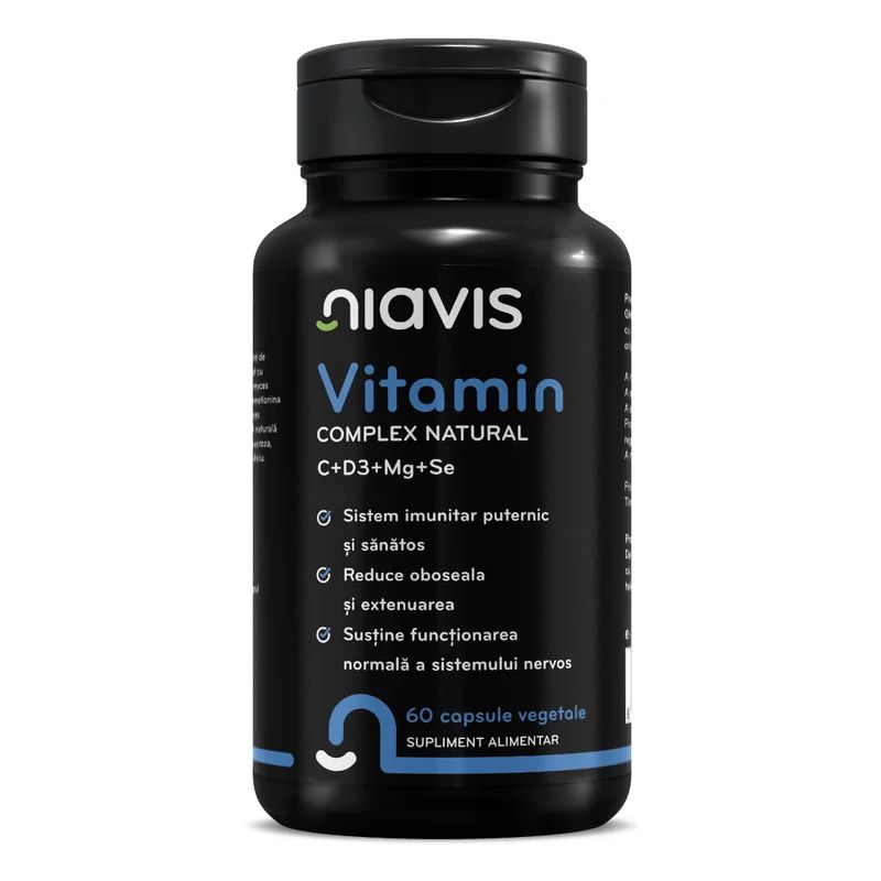 Vitamin Complex Natural C+D3+Mg+Se 60 cps, Niavis
