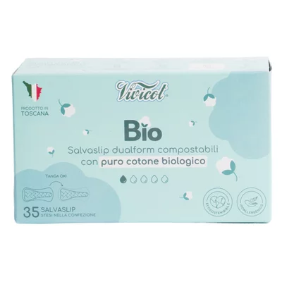 Protej slip dual form din bumbac compostabil ecologic 1 picatura 35buc Vivicot