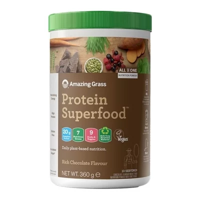 Pudra proteica nutritiva all-in-one Amazing Grass Protein Superfood, Rich Chocolate, 360 g