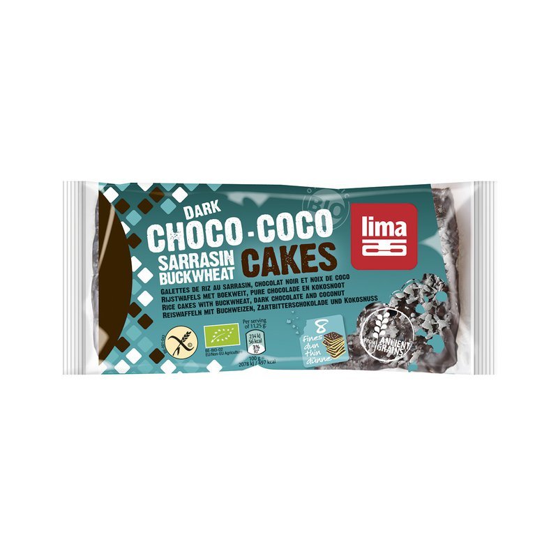 Rondele din hrisca expandata cu ciocolata si cocos bio 90g lima