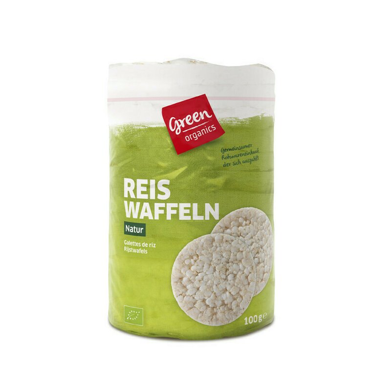 Rondele din orez integral expandat fara sare bio 100g Green Organics