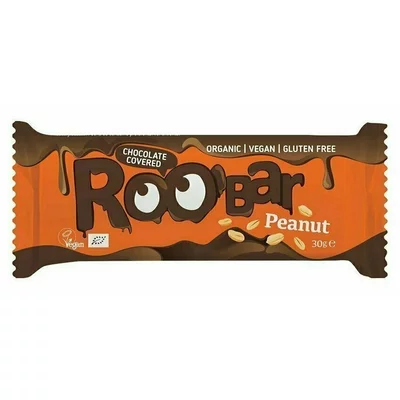 Baton cu arahide invelit in ciocolata bio 30g Roobar PRET REDUS