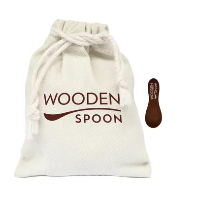 Saculet din bumbac si spatula de lemn, 20x15cm, Wooden Spoon
