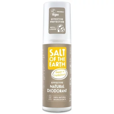Salt of the Earth Deodorant natural spray, unisex cu chihlimbar si lemn de santal 100 ml