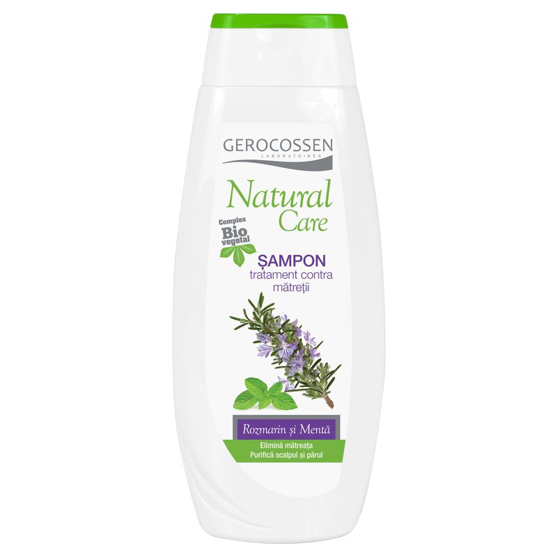 Sampon natural care, tratament impotriva matretii, cu rozmarin si menta, 400ml, Gerocossen