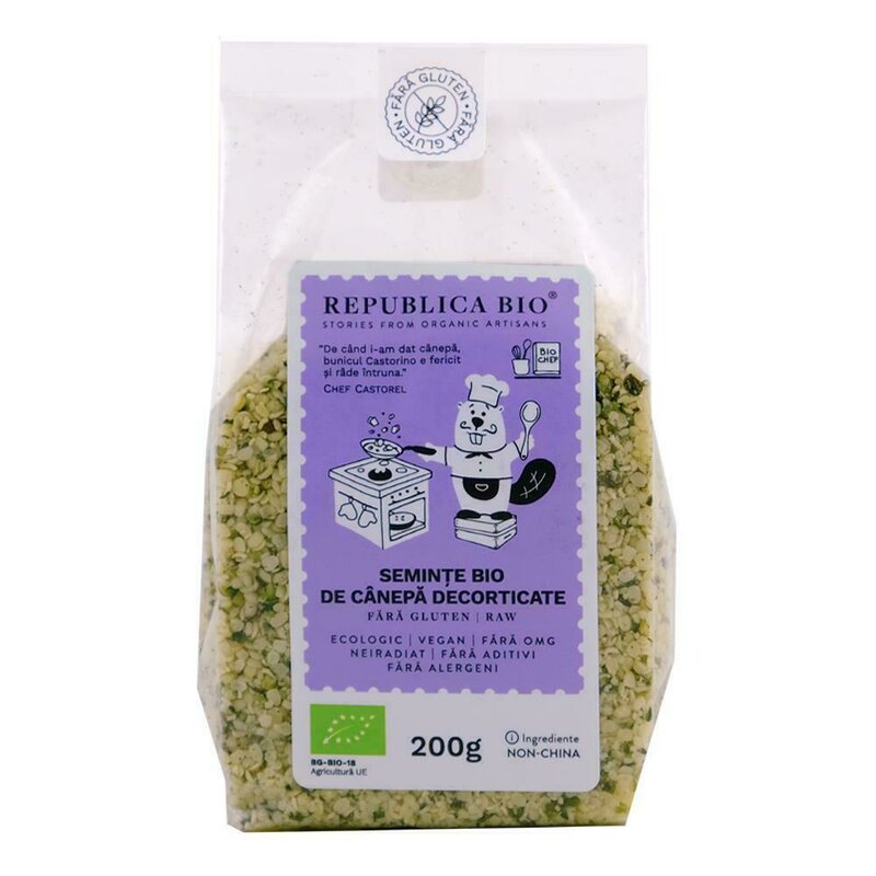 Seminte De Canepa Decorticate Fara Gluten 200G Bio Republica Bio
