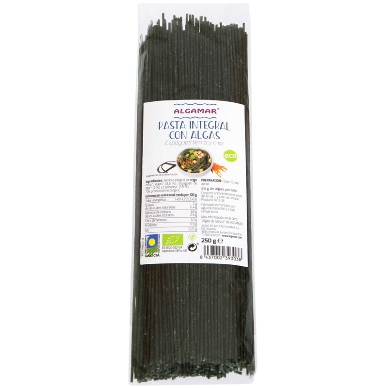 Spaghetti integrale cu alge marine bio, 250g PRET REDUS