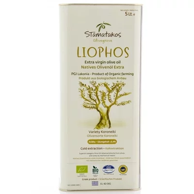 Ulei de masline extravirgin Liophos, bio, 5 litri, Stamatakos Olivegrove PROMO