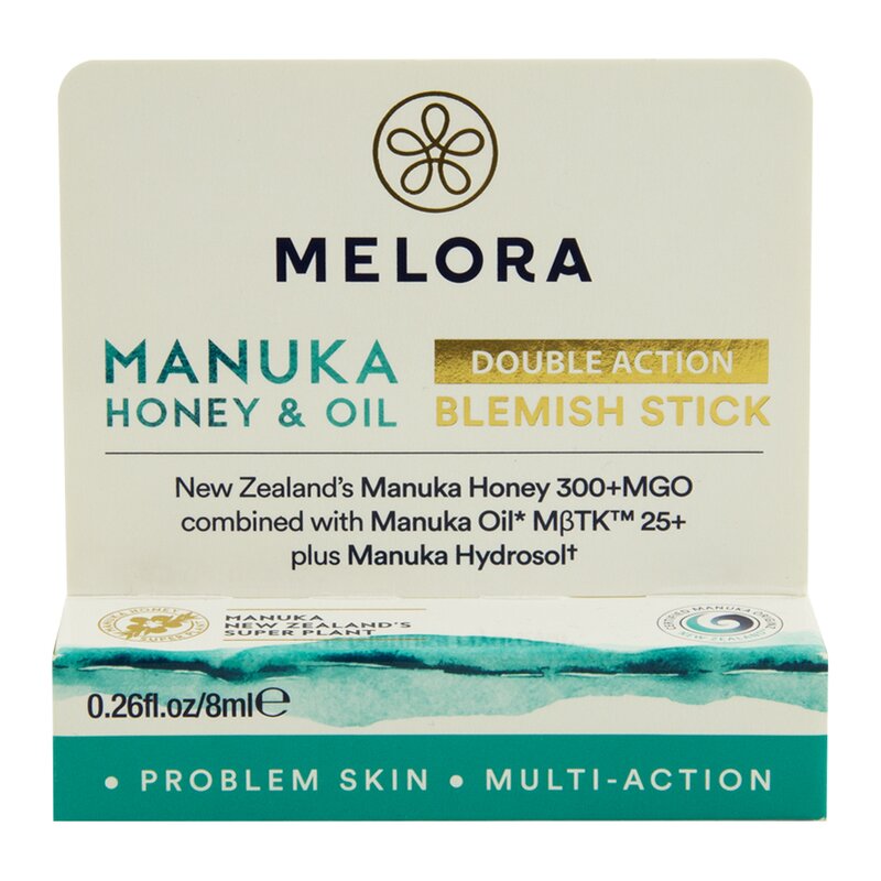 Stick anti-imperfectiuni MELORA cu miere de MANUKA MGO 300+ si ulei de MANUKA MBTK 25+, 8 ml, natural