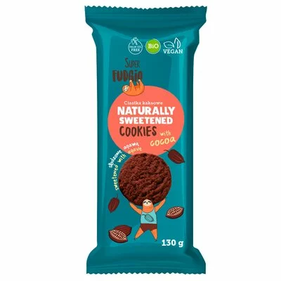 Biscuiti cu agave si cacao, bio, 130g, Super Fudgio PRET REDUS