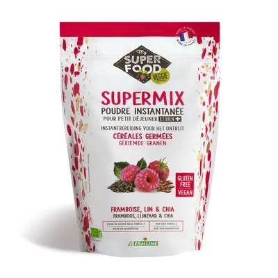 Supermix pentru micul dejun cu zmeura, in si chia bio 350g, fara gluten PRET REDUS