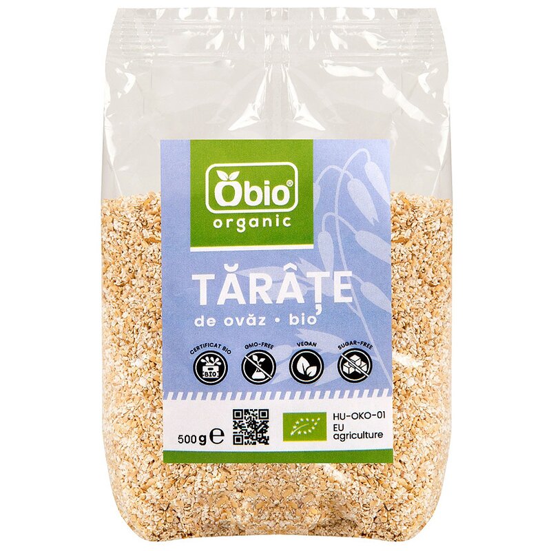 Tarate de ovaz bio, 500g - obio