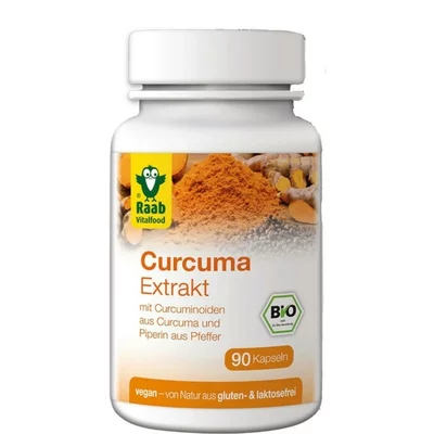 Turmeric (curcuma) forte bio 500mg, 90 capsule vegane RAAB