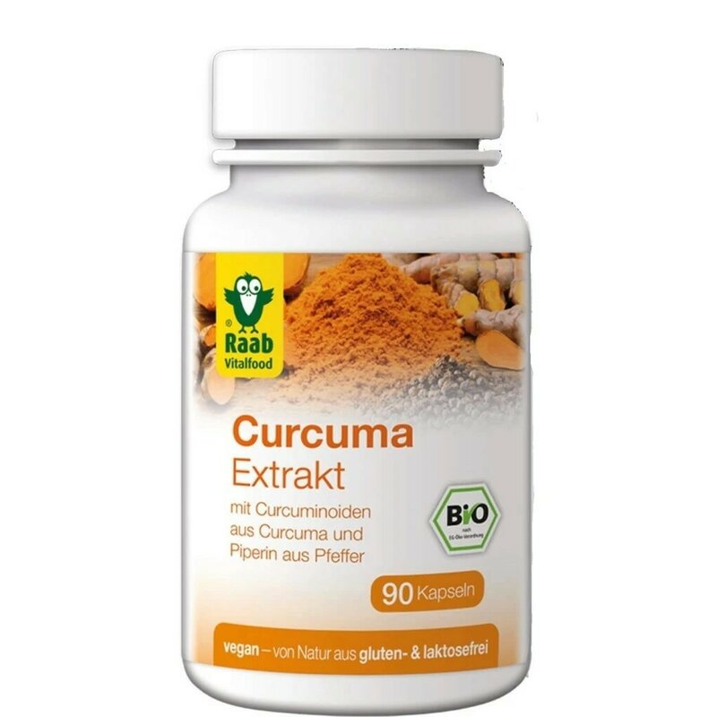 Turmeric (curcuma) forte bio 500mg, 90 capsule vegane RAAB