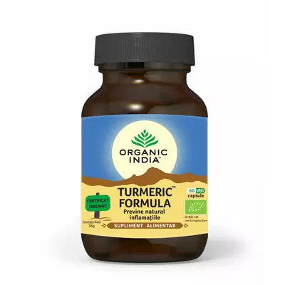 Turmeric Formula NEW, Antiinflamator Natural, 60 cps, Organic India