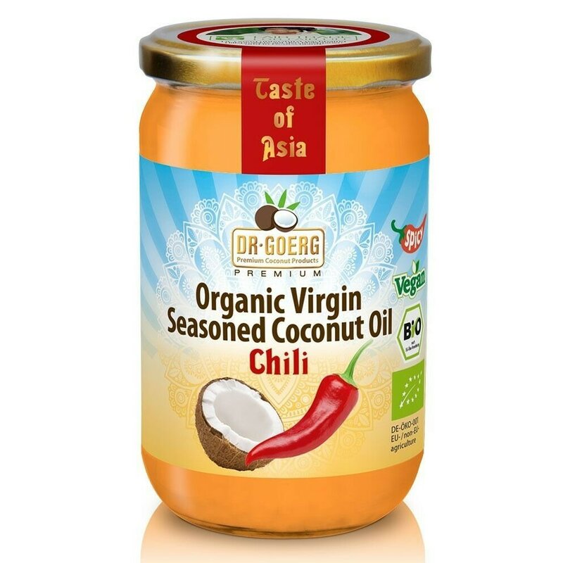 Ulei de cocos condimentat cu chilli bio, 190ml Dr. Goerg