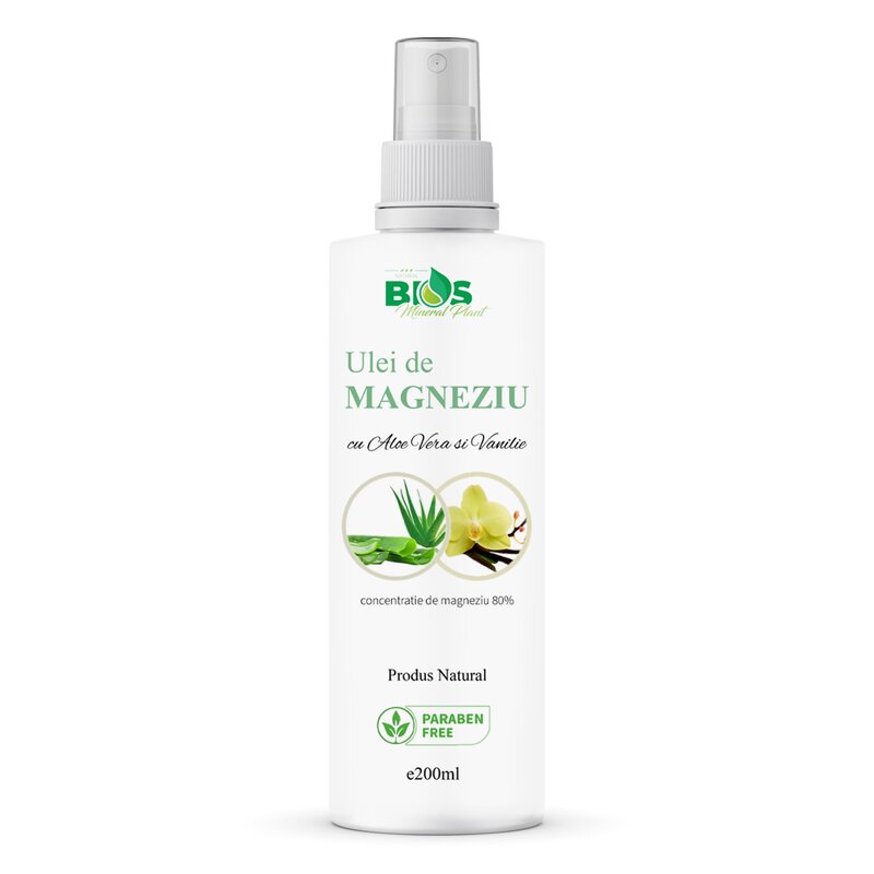 Ulei de Magneziu cu Aloe Vera si Vanilie, 200 ml Bios Mineral Plant