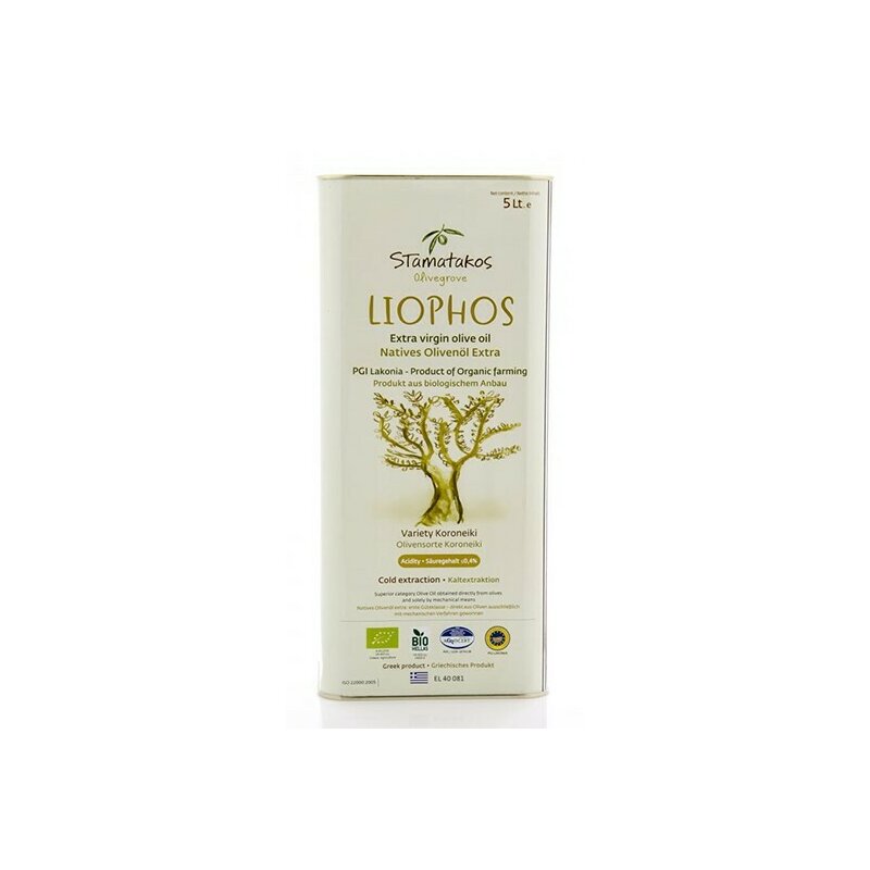 Ulei de masline extravirgin Liophos, bio, 5 litri, Stamatakos Olivegrove