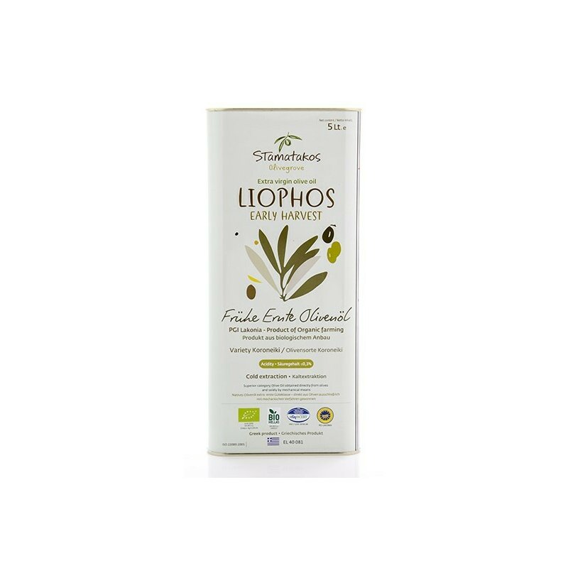 Ulei de masline extravirgin Liophos Early Harvest, bio, 5 litri, Stamatakos Olivegrove