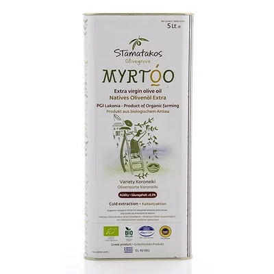 Ulei de masline extravirgin Myrtoo, bio, 5 litri, Stamatakos Olivegrove