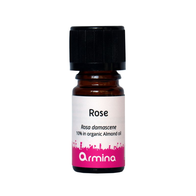 Ulei esential de trandafir (rosa damascena) pur in ulei de migdale bio 5ml armina