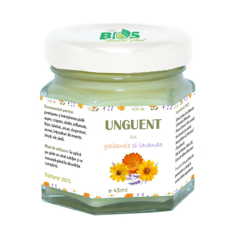 Unguent cu Galbenele si Lavanda, 100% natural, 45 ml Bios Mineral Plant