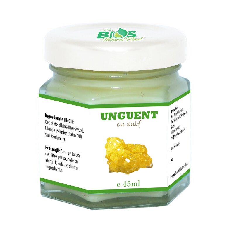 Unguent cu Sulf, 45 ml, Bios Mineral Plant