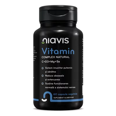 Vitamin Complex Natural C+D3+Mg+Se 60 cps, Niavis