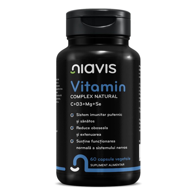 Vitamin Complex Natural C+D3+Mg+Se 60 cps, Niavis