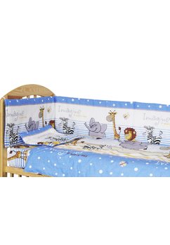 Set 2 piese aparatoare laterala,180 x 30 cm, animalute albastra