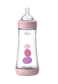 Biberon, anti colic, flux lent, Chicco, roz, +4 luni, 300 ml