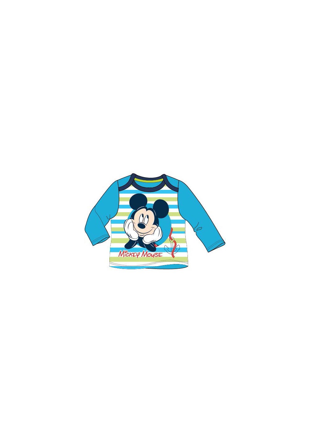 Bluza bebe Mickey cu dungi albastre Prichindel