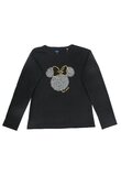 Bluza bumbac, cu imprimeu, love, Minnie, neagra