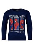 Bluza maneca lunga, bumbac, cu imprimeu, Spider Man, bluemarin