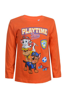 Bluza maneca lunga, bumbac, Playtime fun, Paw Patrol, portocaliu