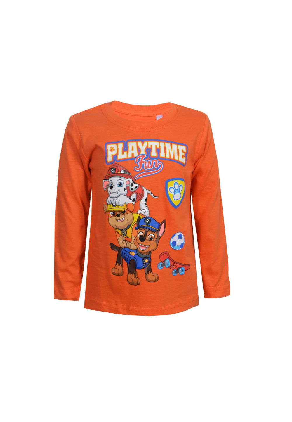 Bluza maneca lunga, bumbac, Playtime fun, Paw Patrol, portocaliu