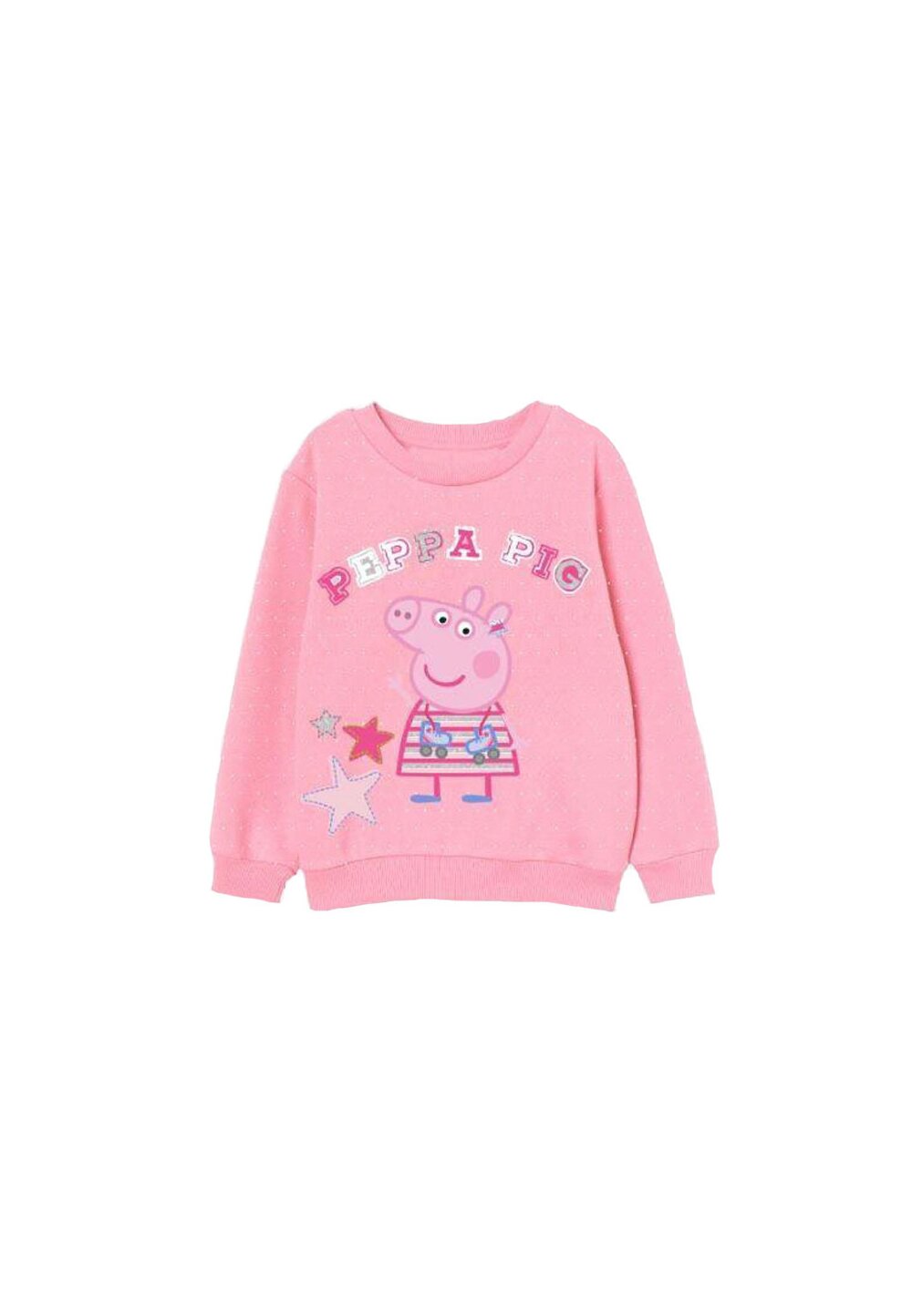 Bluza,Peppa Pig, roz cu buline mici albe