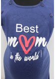 Camasa alaptat, bumbac, Best mom in The world, bleumarin