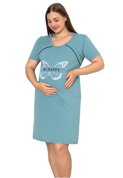 Camasa pentru alaptat, Be happy, bumbac, verde