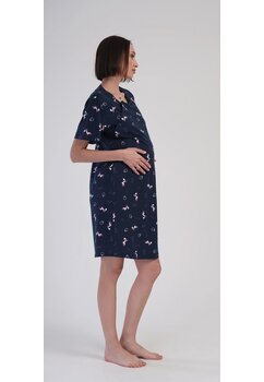 Camasa pentru alaptat, bumbac, Enjoy, bleumarin