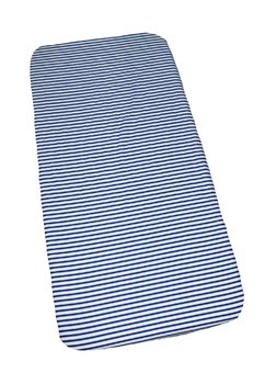Cearceaf bumbac, alb cu dungi bluemarin, 120x60 cm