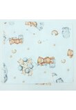 Cearceaf patut, flanel, Urs cu baloane, 140x70 cm, alb
