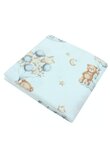Cearceaf patut, flanel, Urs cu baloane, 140x70 cm, alb