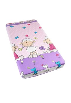 Cearceaf Prichindel, bumbac, Little Sheep, mov, 120x60 cm