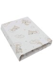 Cearceaf Prichindel, bumbac, Ursulet crem pe norisor, 120x60 cm, alb