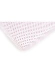 Cearceaf Prichindel, patut 120x60 cm, alb cu buline roz