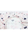 Cearceaf Prichindel, patut, alb cu inimioare roz 120x60 cm